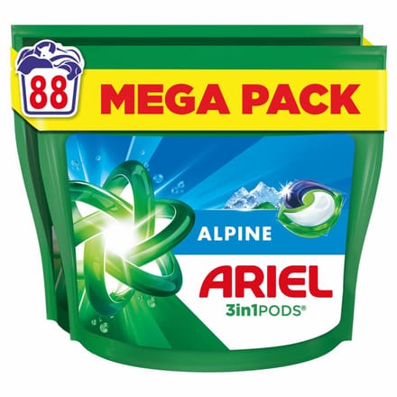 Ariel 3in1 Wasmiddel Pods Alpine 88 stuks