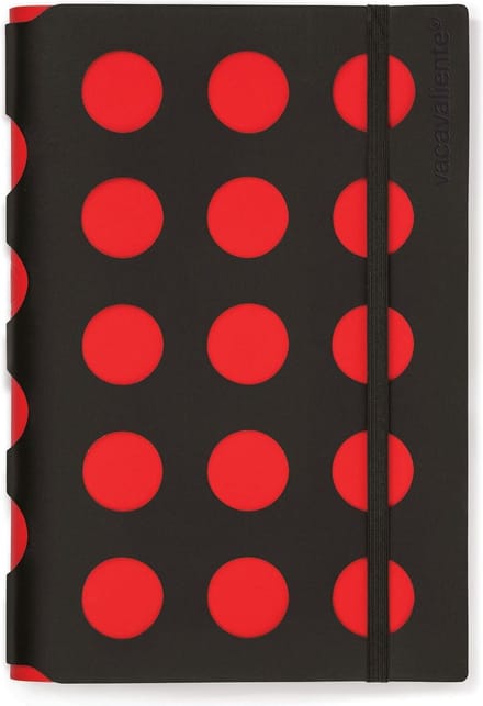 Vacavaliente - Notitieboek A5 Multi Dots - Gerecycled Leer - Rood