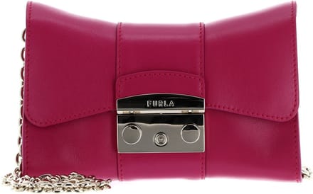 FURLA Leren Schoudertas Koppeling Metropolis Mini Crossbody Remix Pop Pink Roze
