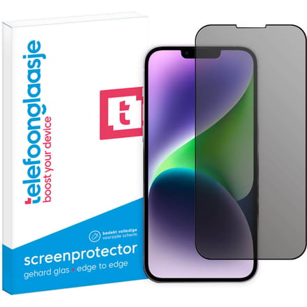 iPhone 14 Plus Privacy screenprotector gehard glas Edge to Edge