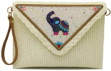 Clutch - geweven met kralen - 27,5x20 cm