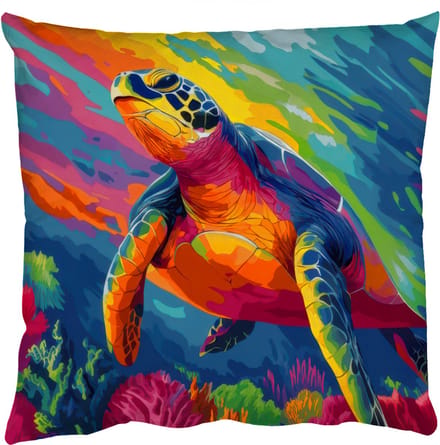 Sierkussens - Kussentjes Woonkamer - 45x45 cm - Koraal - Schildpad - Abstract - Water