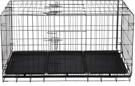 Springos Hondenbench | Bench | Hond / Kat | 130 x 61 x 70 cm | Zwart