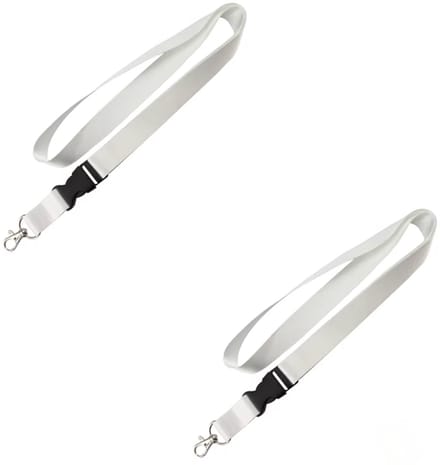 Witte keycords - Keykoords - Sleutelkoord - 50CM - Wit - Met los te koppelen deel - 2 stuks - CHPN