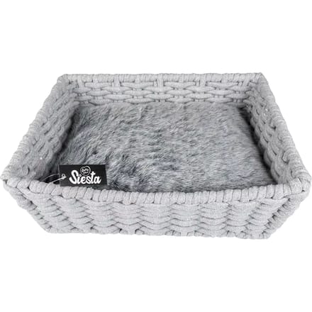 Duvo+ Kattenmand Oyster mand rond in katoentouw Grijs 45x45x23cm