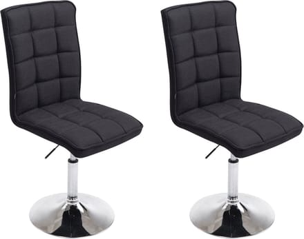 CLP Peking Set van 2 Eetkamerstoelen - Stof zwart