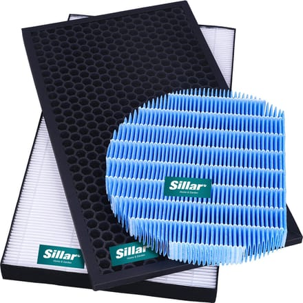 Sillar Vervangingsfilter Set voor Sharp Luchtreiniger KC-D60EUW – HEPA, Koolstoffilter & Waterfilter – 3 stk – Vervangt FZ-D60DFE