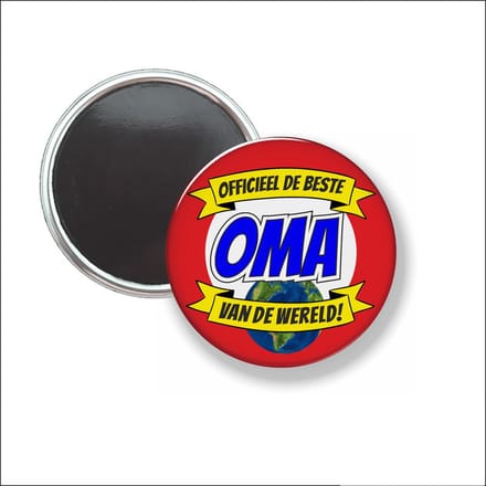 Button Met Magneet 58 MM - Officieel De Beste Oma Van De Wereld - NIET VOOR KLEDING
