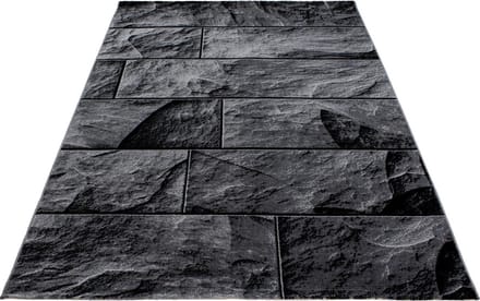 Modern laagpolig vloerkleed Parma - zwart 9250 - 80x150 cm