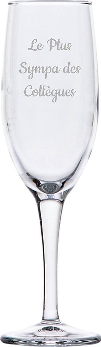 Champagneglas gegraveerd - 16,5cl - Le Plus Sympa des Collègues