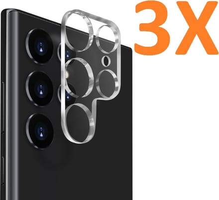 Camera Lens Glass Protector - beschermer Geschikt voor: Samsung Galaxy S23 Ultra - Transparant - 3x