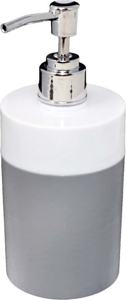 Concorde - Zeeppompje/zeepdispenser kunststof grijs/wit 8 x 17 cm