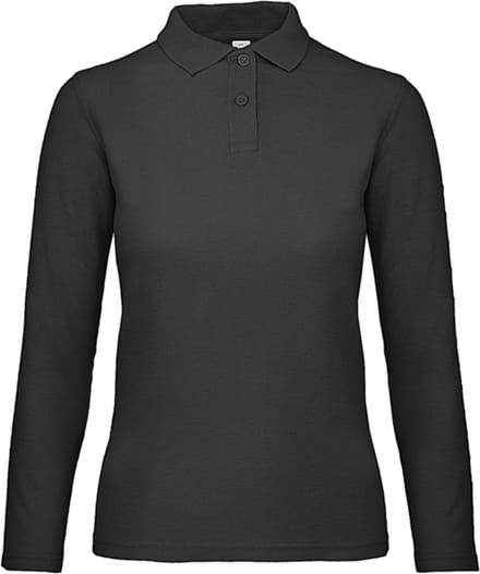 B&C BE INSPIRED - Women´s Long Sleeve Polo ID.001 - Black - S