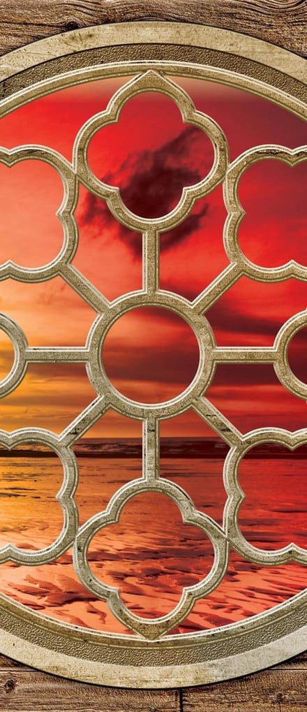 Wooden Wall Sunset Beach Sea Sun Photo Wallcovering