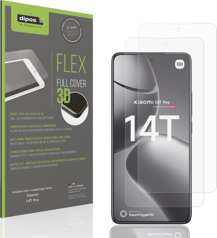dipos FLEX – 2x Matte Screenprotector geschikt voor Xiaomi 14T Pro | Volledige Schermbescherming | Case-Friendly