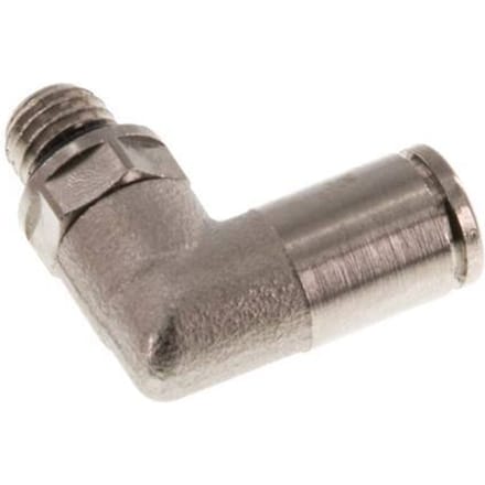 4mm x M 7 90 graden L-verbinding Messing Insteekfitting Buitendraad Draaibaar NBR [2 Stuks]