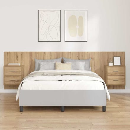 vidaXL - Hoofdeinde - Met - Kast - 3 - st - Artisan - Eiken - Bewerkt - hout