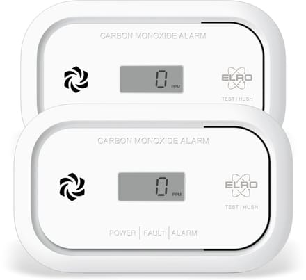 2-Pack ELRO FC5003 Koolmonoxidemelder | 10 jaar sensor | met display | 2 stuks
