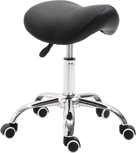 HOMCOM-Arbeitshock-PU, Nylon, Eisen, Schaumstoff-52L x 53B x 49-61H cm-Schwarz