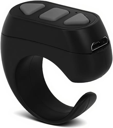 Bluetooth Scrolling Ring voor TikTok en Apps, Draadloze Pagina Turner voor iOS en Android (Zwart)