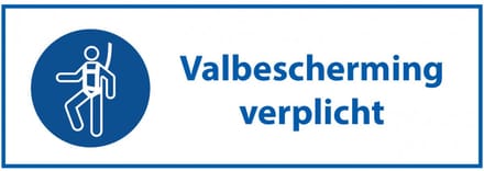 Valbescherming verplicht tekstbord - kunststof - M018 280 x 105 mm