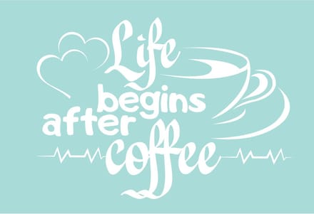 Decoratieve muur - raam sticker life begins after coffee