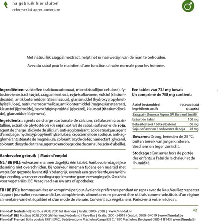 Flinndal Prosta Comfort Tabletten - Natuurlijke Ingrediënten - Ondersteuning van Prostaat - 30 Tabletten