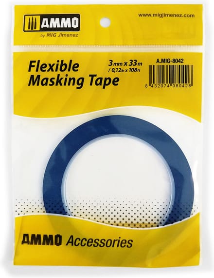 AMMO by Mig Jimenez Modelbouwdecoratie - MIG 8042 Flexible Masking Tape (3mmX33m) Tape