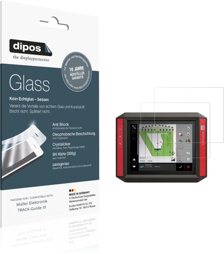 dipos – 2x Pantserfolie geschikt voor Müller Elektronik TRACK-Guide III | 9H Screenprotector