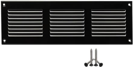 Zwart Metaal Ventilatirooster 300x100mm met Ingebouwde Insectenhor