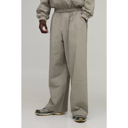 Extreme Parachute Grid Check Nylon Track Pants | Brown | Size Medium