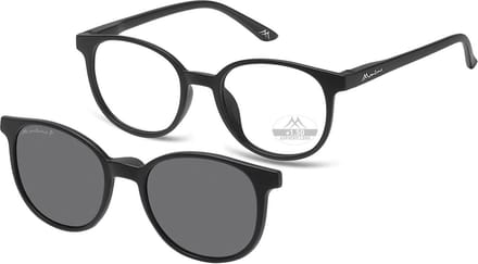 Montana Leesbril MRC2 +1:00 ZWART inclusief Clip-on zonnebril