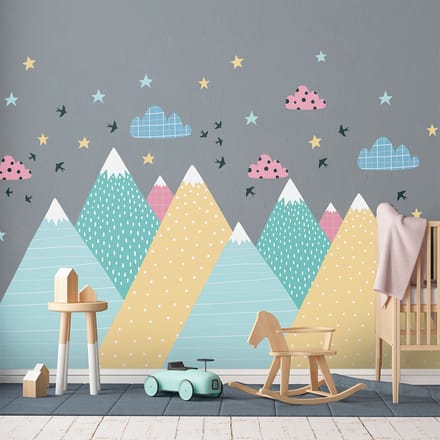 Kinderstickers van Scandinavische bergen, Donika, 110 x 165 cm