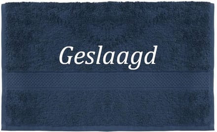 Handdoek - Geslaagd - 100x50cm - Donker blauw