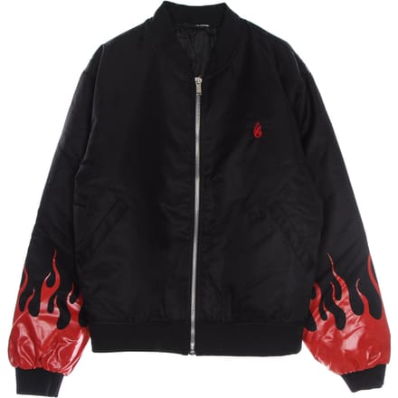 Heren Bomberjack Red Flames Bomber Zwart/rood