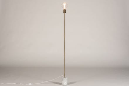 Lumidora Vloerlamp 74480 - BASIC - E27 - Wit - Grijs - Goud - Messing (kleur) - Metaal - ⌀ 11 cm