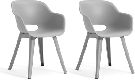 Keter Akola Tuinstoelen - 2 stuks - 56,5x55x80cm - Grijs