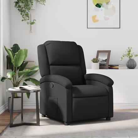 vidaXL - Relaxfauteuil - Zwart - Echt - Leer