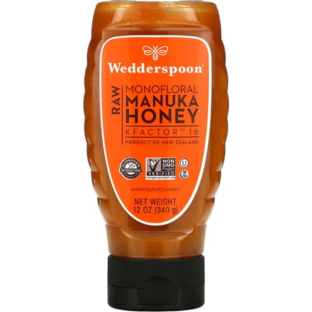 Wedderspoon, 100% Natuurlijke Manukabloemhoning, KFactor 16, 12 oz (340 g)