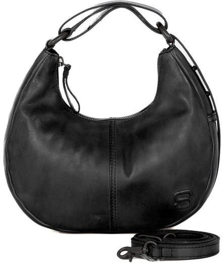 Leren Handtas / Crossbody - Freida - Zwart