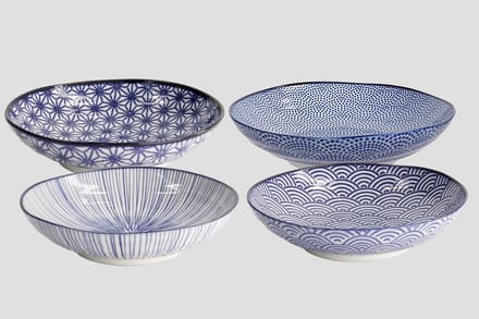 Tokyo Design Studio – Nippon Blue – Pastaborden Set – 4 stuks 21×5.2cm