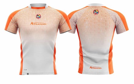 T-shirt Arawaza | Dry-Fit | Wit / Oranje (Maat: XL)
