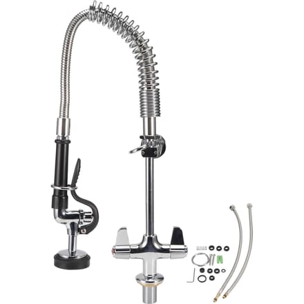 Ensemble Robinet d'Eau G1/2 Commercial Rotation à 360 Degrés Robinet d'Évier Extensible pour Cuisine Domestique gray
