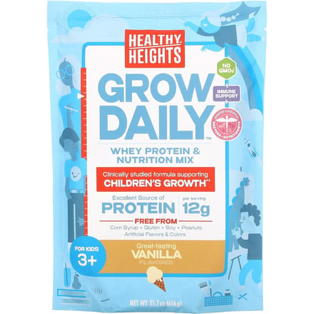 Grow Daily, Wei-eiwit & Voedingsmix, Voor Kinderen 3+, Vanille, 616G (21.7oz)