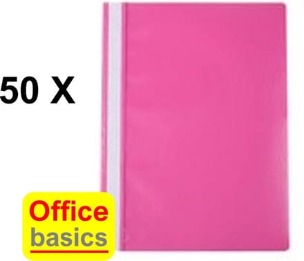 50 x Snelhechtmap Office Basics - A4 - PP - roze