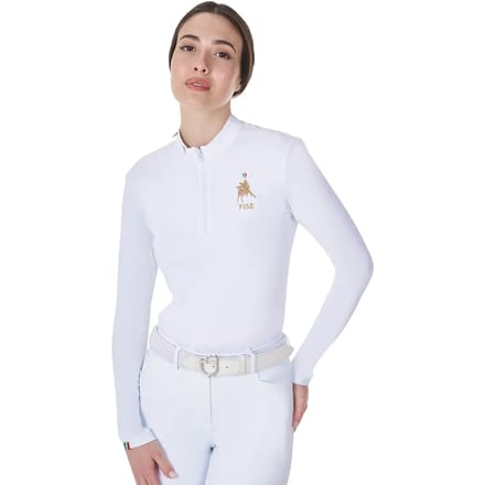 Dames wedstrijdpolo met lange mouwen Equestro X Fise