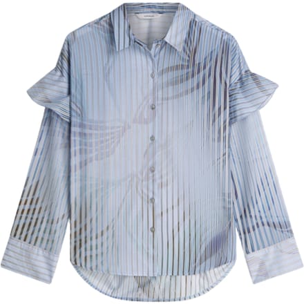 Summum Blouse Flowers And Stripes  Donkerblauw 2s3429-12367