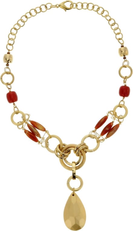 Behave - Ketting dames - goudkleur - met hanger - expressieve stijl