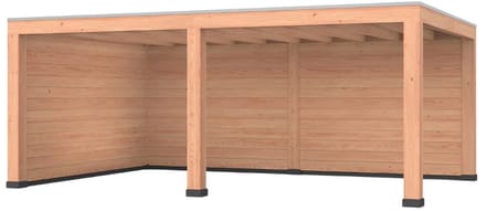 Douglas overkapping, 600 x 400, met achterwand en zijwand, Westwood Modern Plus