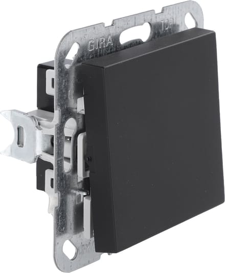 Gira E2 schakelaar - inbouw - kruis - zwart